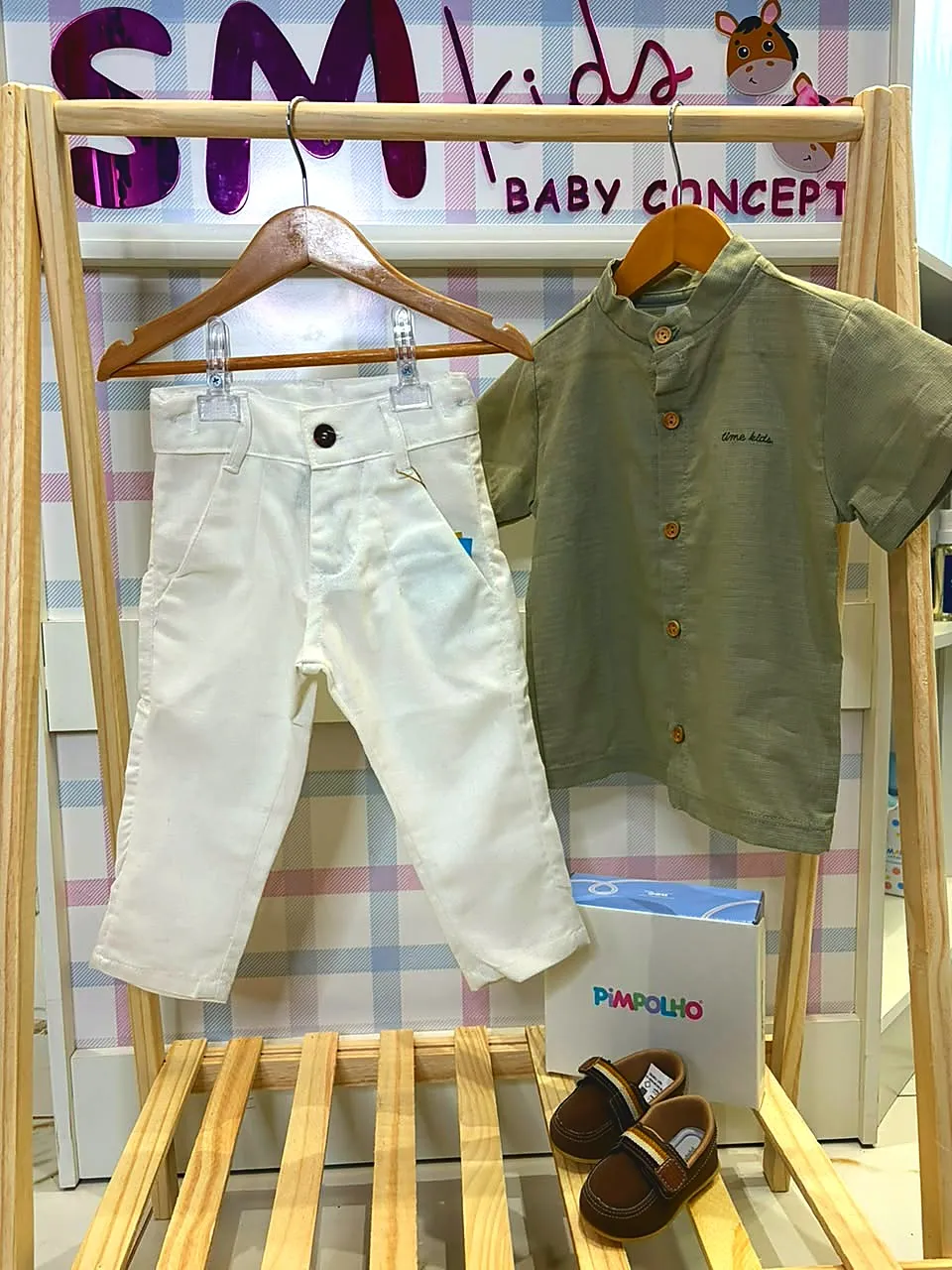 Look infantil masculino com mocassim Pimpolho marrom na SM Kids em Araçatuba
